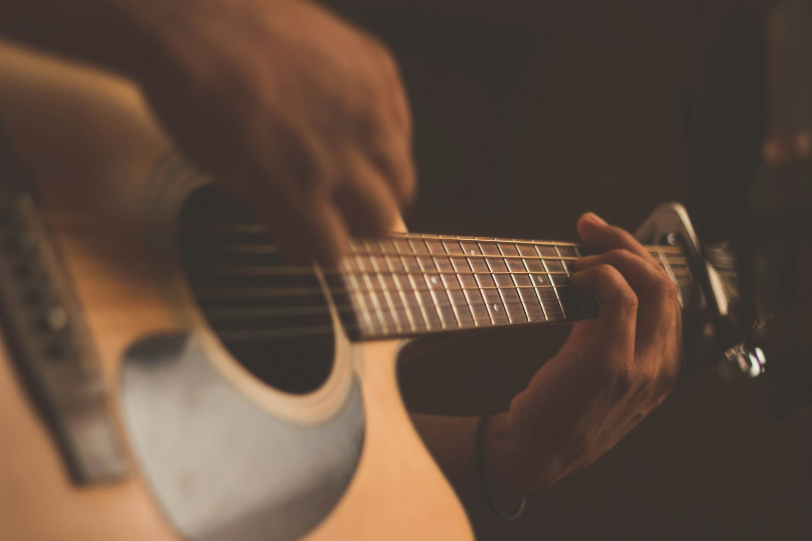 A person playing guitar